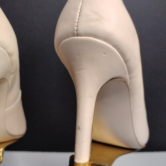 Ventura Cinderella Of Boston Cream Tan Pump Heels Pointed Toe Size 3M - Picture 6 of 14